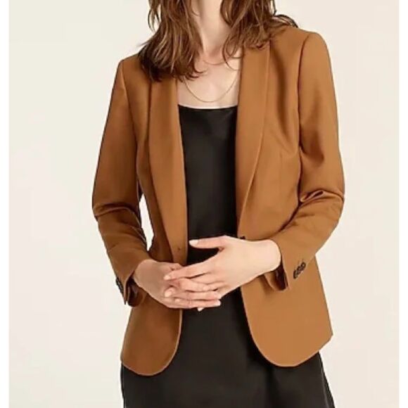 J. Crew Parke wool blazer one button jacket business academy Brown women's 10 - Picture 2 of 11